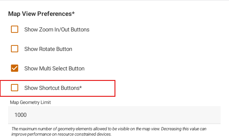 Clear Shortcut buttons