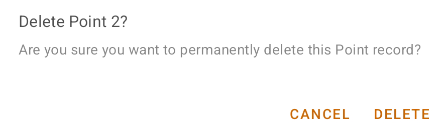 Confirm deletion