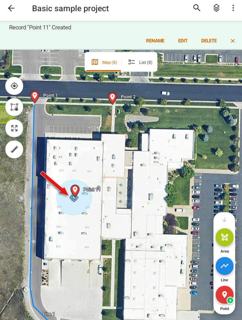 Add point at current location