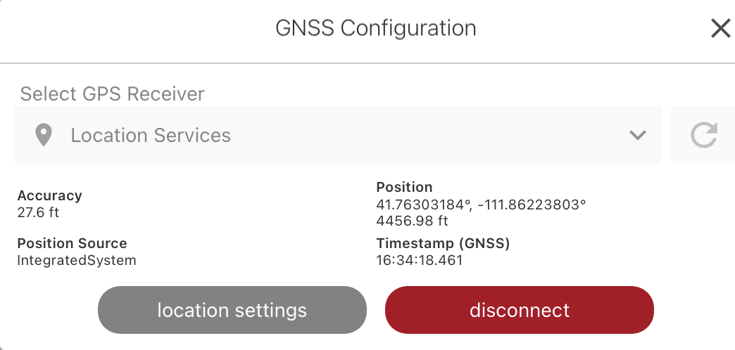 View GPS information