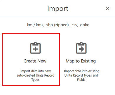 Select import option